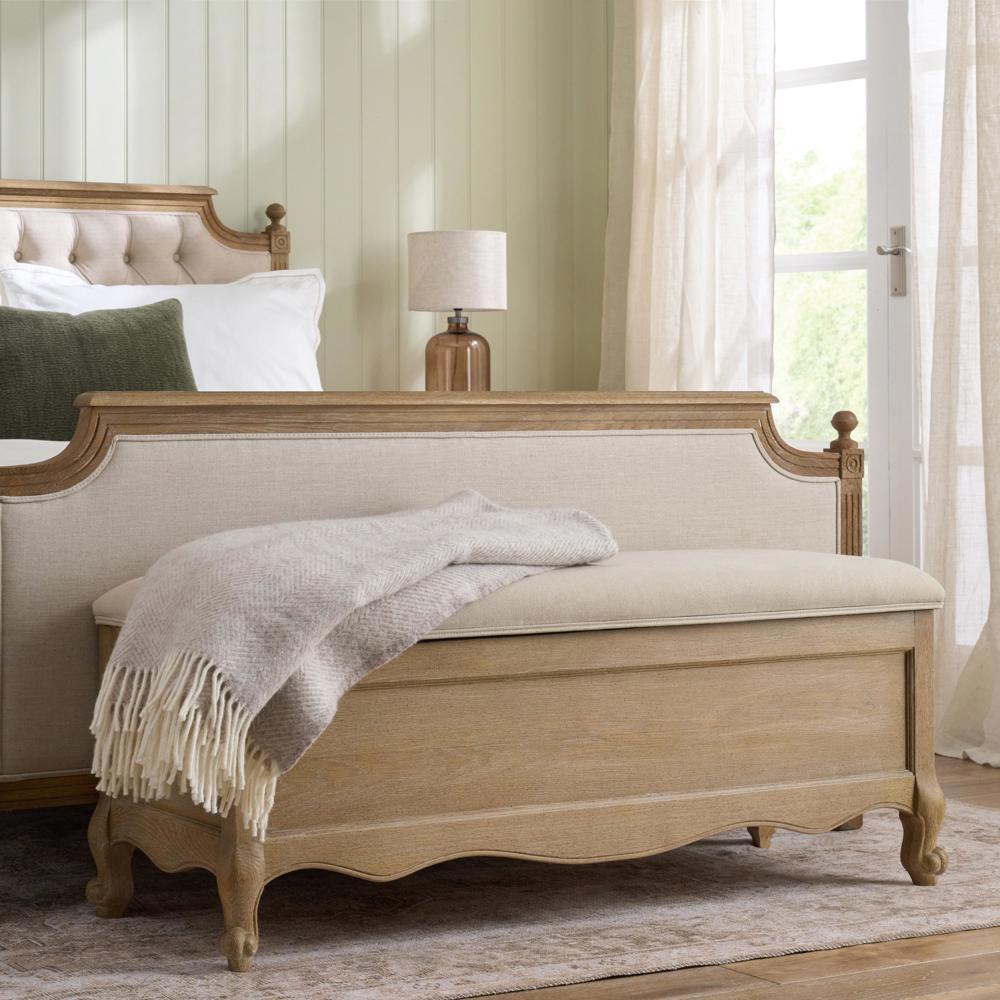 Sienna Beau Linen Ottoman Storage Bench